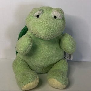 Ty Pluffies 9 inch Green Turtle  Zips Tylux Plush 2007 Stuffed Animal Soft Toy